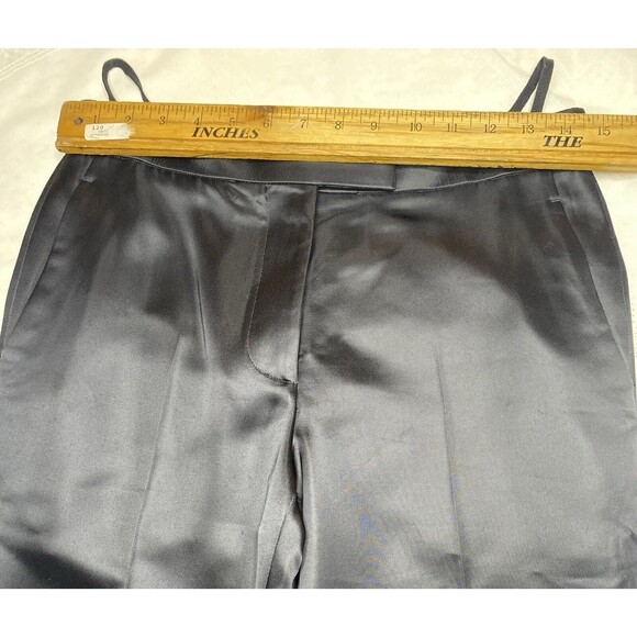 Helmut Lang INTERMIX Trousers Satin Straight Leg High Rise Italy Womens 00 Black - Picture 6 of 14
